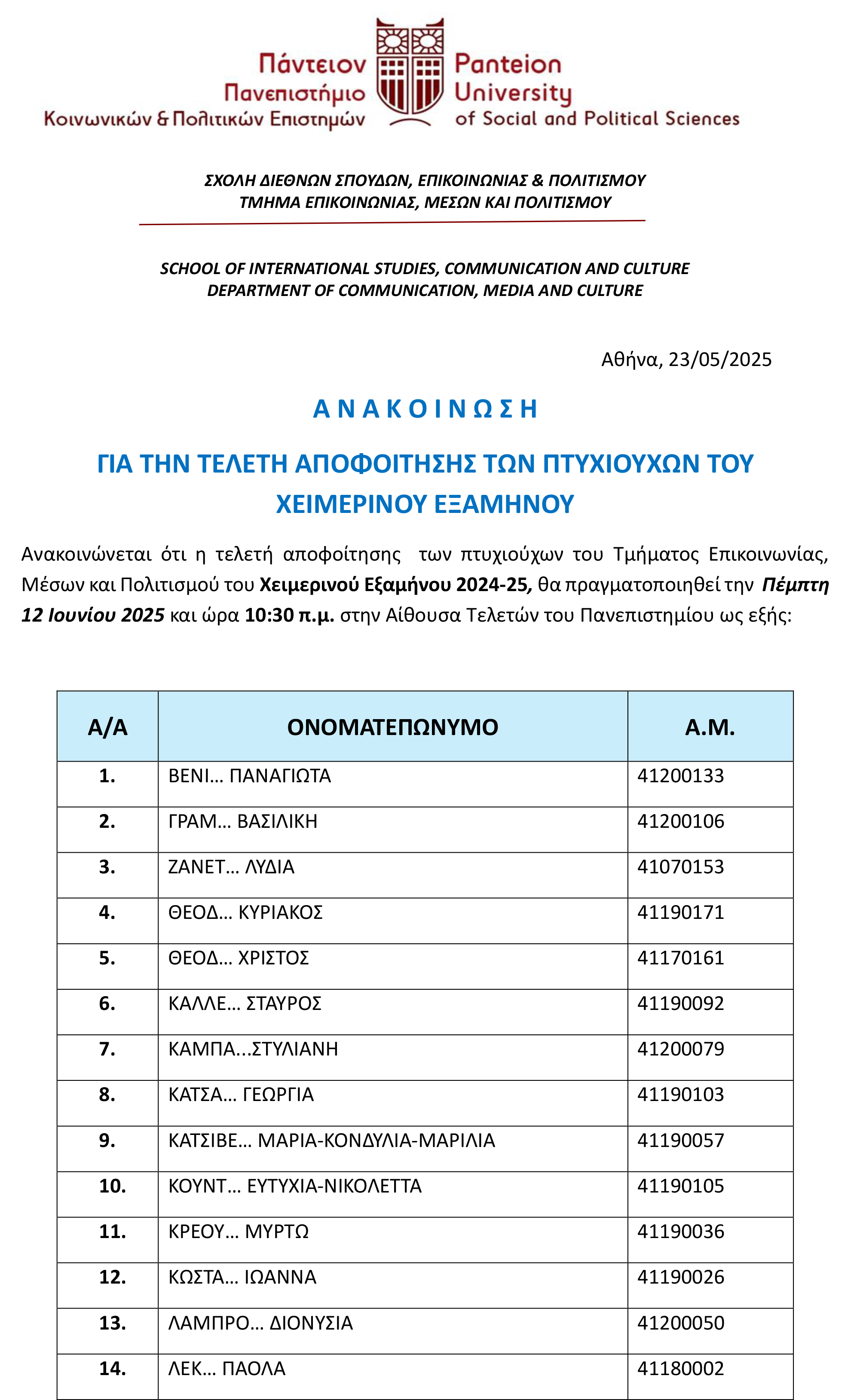 teleti apofoitisis june 2025 1