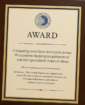 Τιμητική διάκριση -Top Faculty Paper Award- από το ICA Journalism Studies Division για διεθνή ερευνητική εργασία με τη συμμετοχή του Αναπληρωτή Καθηγητή Παντελή Βατικιώτη